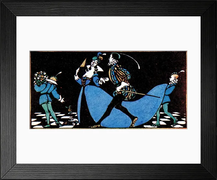 Framed Print : A Fantasy. A theatrical artwork showing performers wearing Elizabethan Framed Print : A Fantasy. A theatrical artwork showing performers wearing Elizabethan