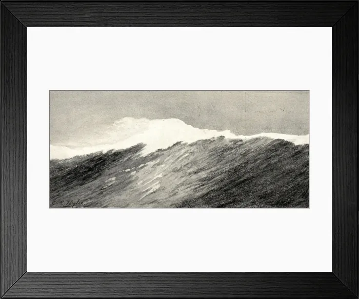 Framed Print : The Sea. A simple illustration of a large, crashing wave of the ocean Framed Print : The Sea. A simple illustration of a large, crashing wave of the ocean