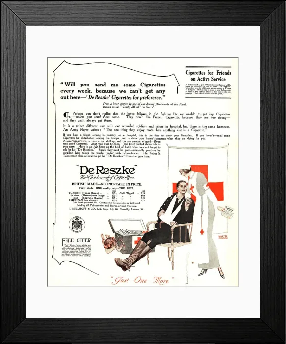 Framed Print : De Reszke Advertisement Framed Print : De Reszke Advertisement