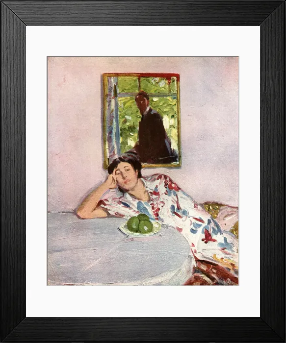 Framed Print : Summer. A portrait painting of a lady wearing a colourful summery dress Framed Print : Summer. A portrait painting of a lady wearing a colourful summery dress