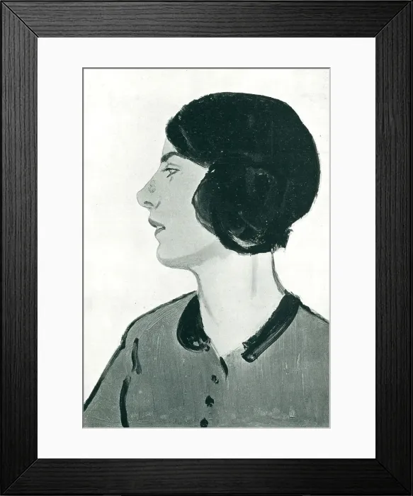 Framed Print : Denise. A portrait depiction of a woman named Denise with a side bun hairstyle, Framed Print : Denise. A portrait depiction of a woman named Denise with a side bun hairstyle,