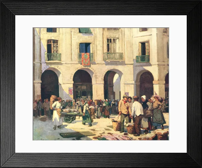 Framed Print : Fish market At Dieppe Framed Print : Fish market At Dieppe