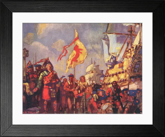 Framed Print : The Embarkation Of The Black Watch To Fontenoy Framed Print : The Embarkation Of The Black Watch To Fontenoy