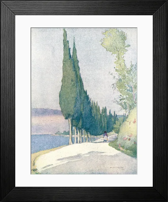 Framed Print : Cypresses Near Salo, Lago Di Garda Framed Print : Cypresses Near Salo, Lago Di Garda