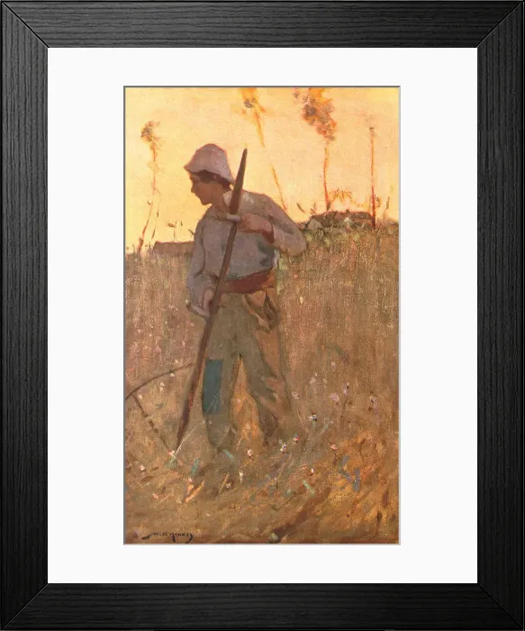 Framed Print : Farmer With Scythe Framed Print : Farmer With Scythe