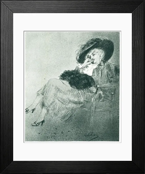 Framed Print : Reverie. A portrait illustration of an unknown Framed Print : Reverie. A portrait illustration of an unknown