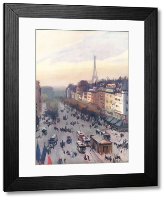 Framed Print : Paris. A painting of an extremely busy street in Paris Framed Print : Paris. A painting of an extremely busy street in Paris