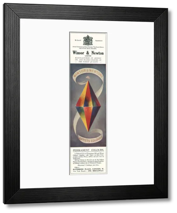 Framed Print : Winsor and Newton Advertisement