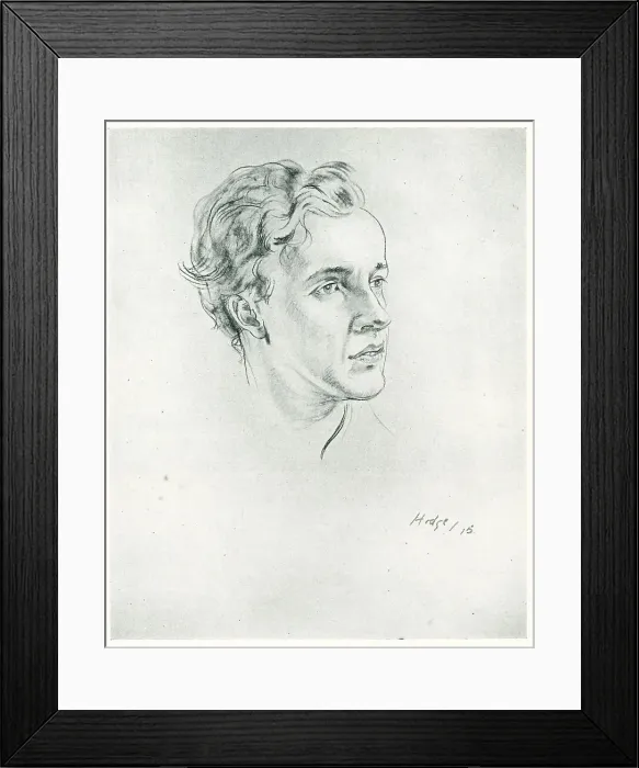 Framed Print : Portrait. A portrait illustration of an unknown man's head Framed Print : Portrait. A portrait illustration of an unknown man's head