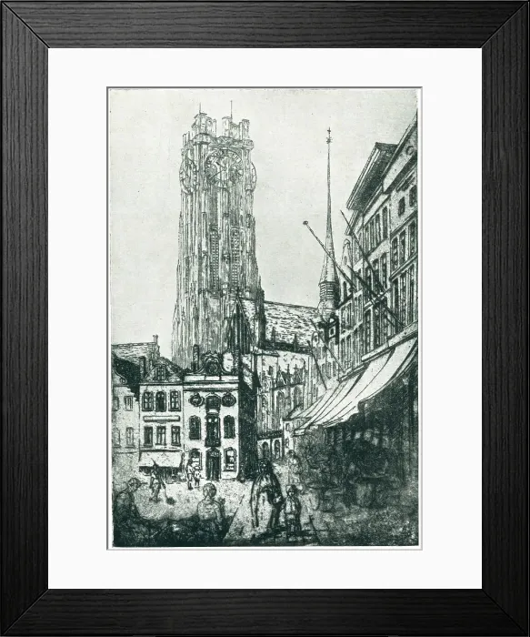 Framed Print : The Grande Place and Cathedral Malines Framed Print : The Grande Place and Cathedral Malines