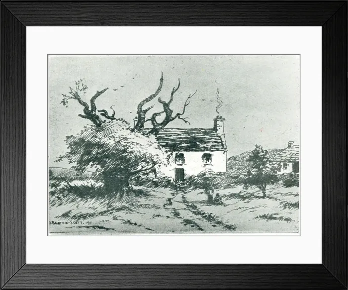 Framed Print : Tree By A Cottage Framed Print : Tree By A Cottage