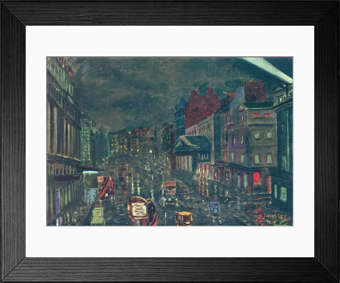 Framed Print : Haymarket After Rain, 1915 Framed Print : Haymarket After Rain, 1915