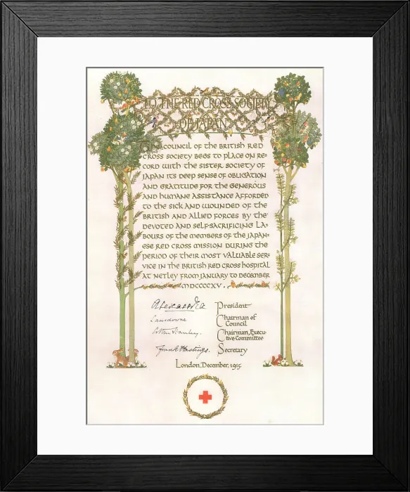 Framed Print : British Red Cross Society Facsimile Framed Print : British Red Cross Society Facsimile