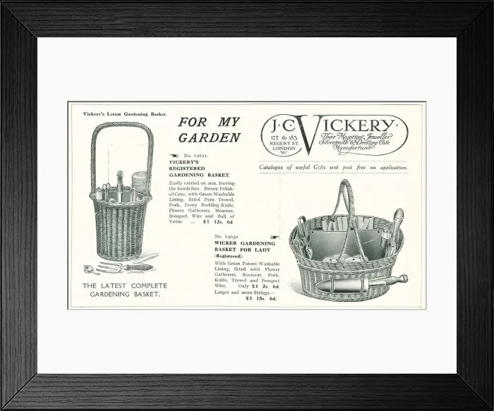 Framed Print : J. C. Vickery Advertisement