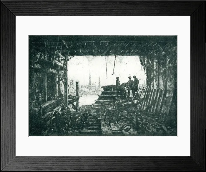 Framed Print : Barge Builders Framed Print : Barge Builders