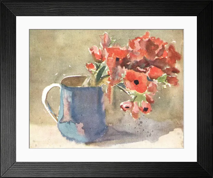 Framed Print : Poppies. A still life painting of a bunch of red poppies Framed Print : Poppies. A still life painting of a bunch of red poppies