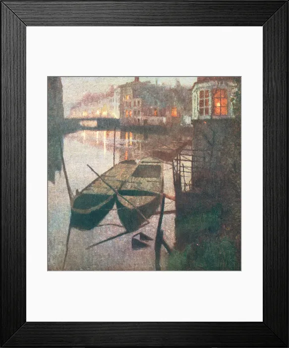 Framed Print : Night On A Canal, Ghent Framed Print : Night On A Canal, Ghent
