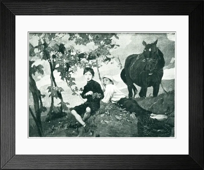 Framed Print : Autunno. A portrait painting comprising of a boy Framed Print : Autunno. A portrait painting comprising of a boy