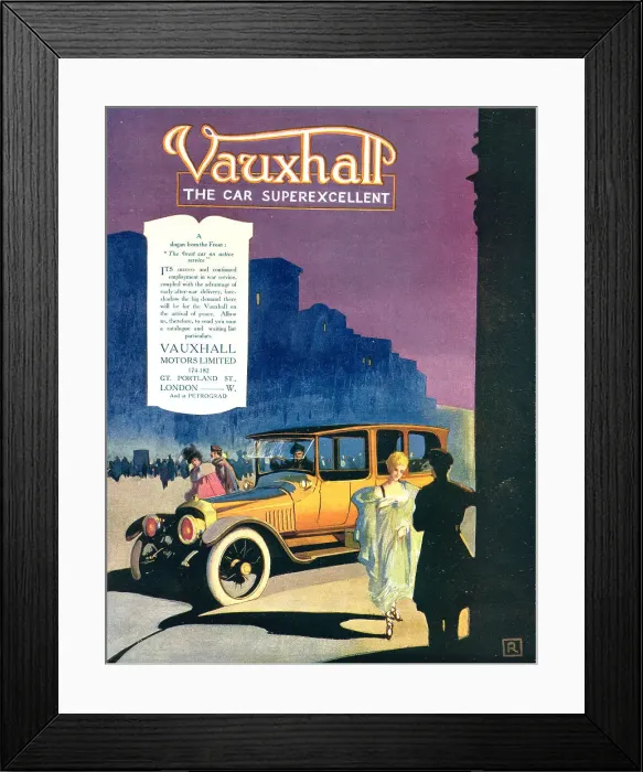 Framed Print : Vauxhall Advertisement Framed Print : Vauxhall Advertisement