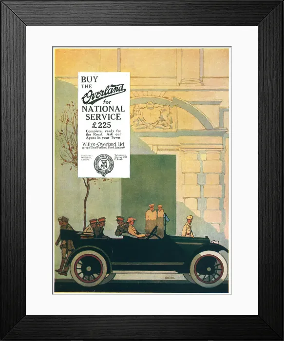 Framed Print : Willys Overland Advertisement Framed Print : Willys Overland Advertisement