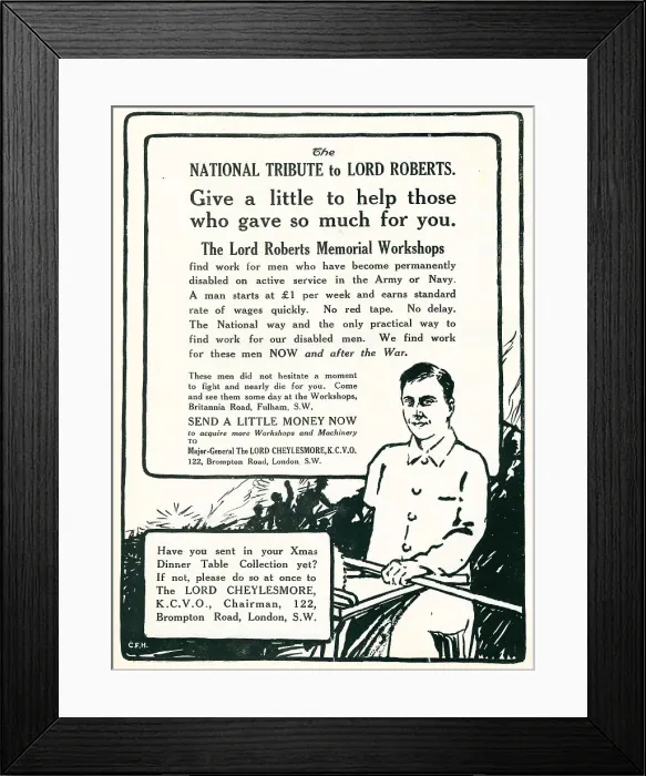 Framed Print : Lord Roberts Memorial Workshops Advertisement Framed Print : Lord Roberts Memorial Workshops Advertisement