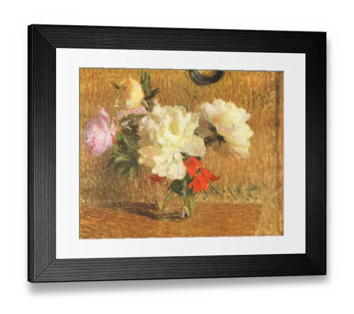 Framed Print : Pivoines Et Begonias Framed Print : Pivoines Et Begonias