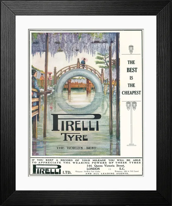 Framed Print : Pirelli Tyres Advertisement Framed Print : Pirelli Tyres Advertisement