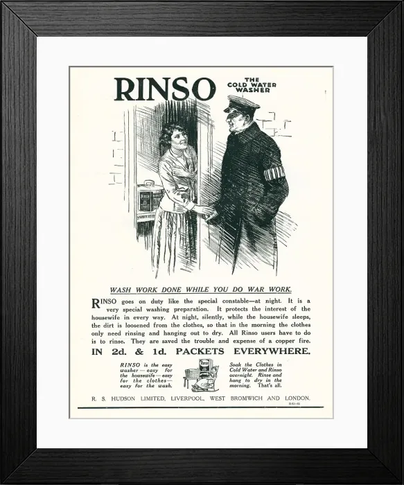 Framed Print : Rinso Advertisement Framed Print : Rinso Advertisement