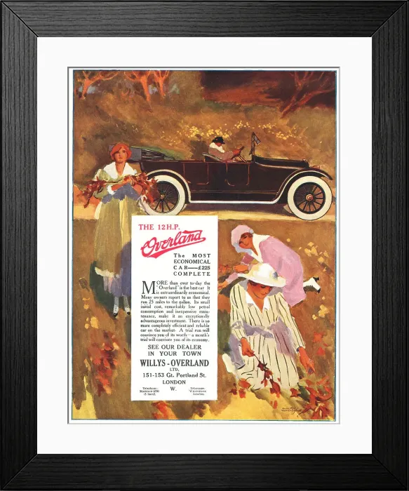 Framed Print : Willys Overland Advertisement Framed Print : Willys Overland Advertisement