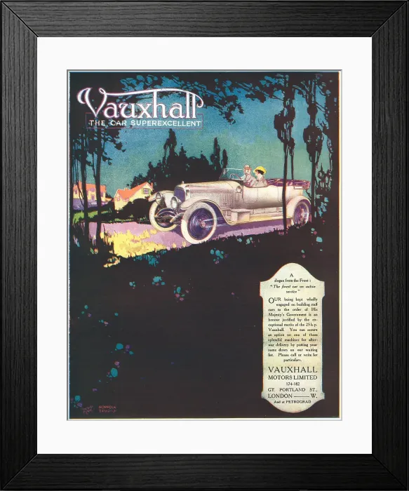 Framed Print : Vauxhall Advertisement Framed Print : Vauxhall Advertisement
