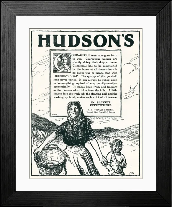 Framed Print : Hudson's Soap Advertisement Framed Print : Hudson's Soap Advertisement