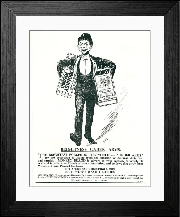 Framed Print : Monkey Brand Advertisement Framed Print : Monkey Brand Advertisement