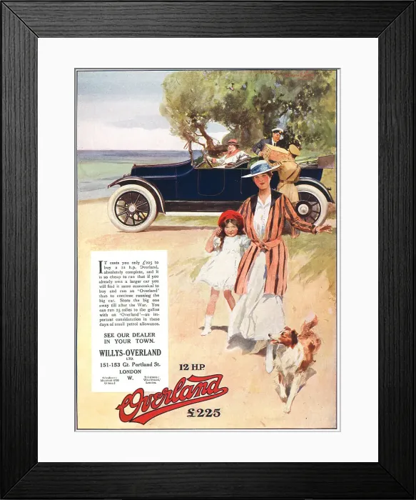 Framed Print : Willys Overland Advertisement Framed Print : Willys Overland Advertisement