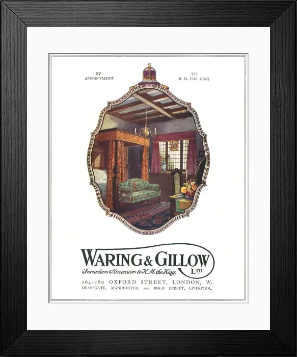 Framed Print : Waring and Gillow Advertisement Framed Print : Waring and Gillow Advertisement