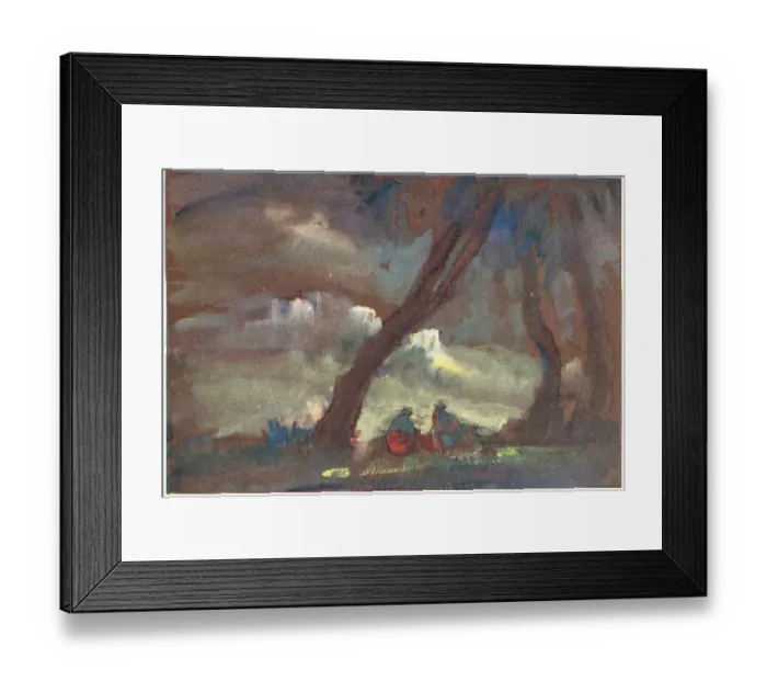 Framed Print : Figures By A Tree Framed Print : Figures By A Tree