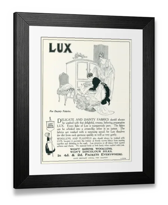 Framed Print : Lux Advertisement Framed Print : Lux Advertisement