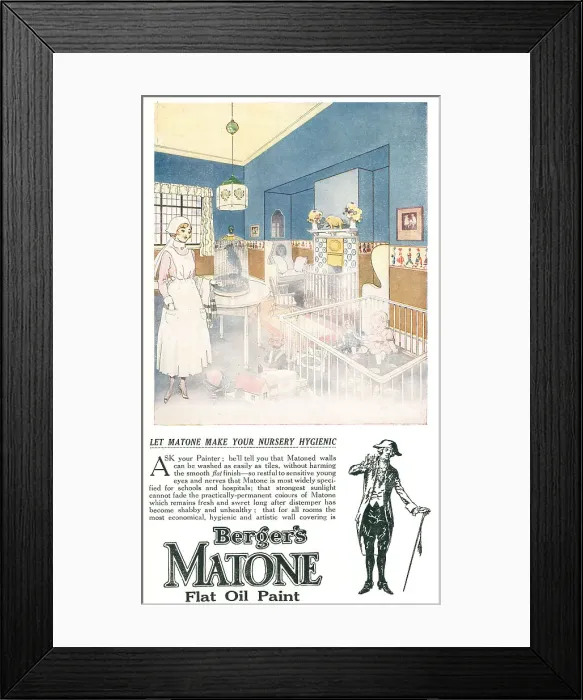 Framed Print : Berger's Matone Advertisement Framed Print : Berger's Matone Advertisement