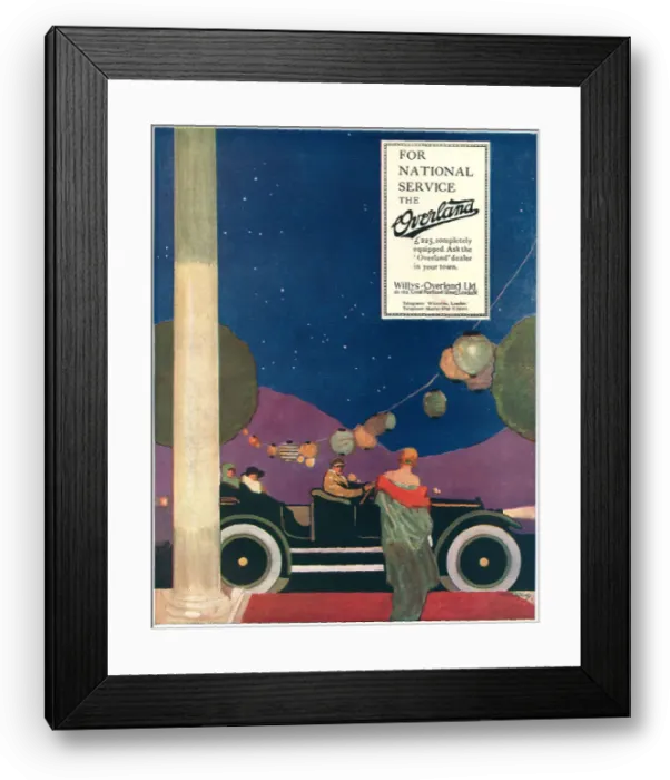 Framed Print : Willys Overland Advertisement Framed Print : Willys Overland Advertisement