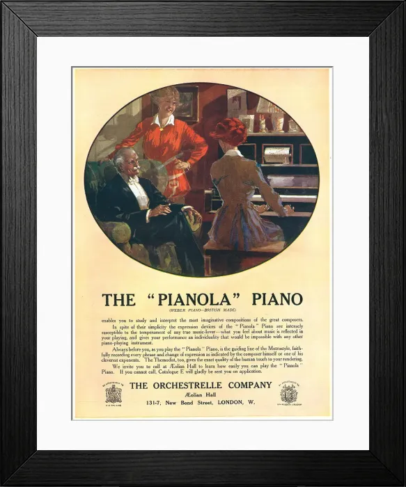 Framed Print : Orchestrelle Company Advertisement Pianola Framed Print : Orchestrelle Company Advertisement Pianola