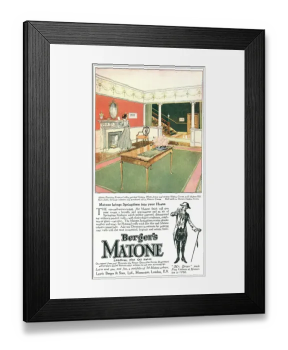 Framed Print : Berger's Matone Advertisement Framed Print : Berger's Matone Advertisement
