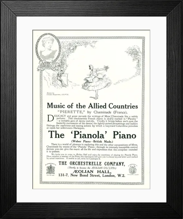 Framed Print : The Pianola Piano Advertisement Framed Print : The Pianola Piano Advertisement