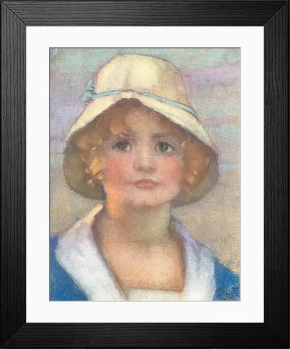 Framed Print : Francesca. A portrait painting of Francesca, an innocent looking young Framed Print : Francesca. A portrait painting of Francesca, an innocent looking young