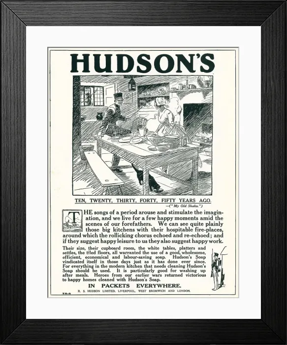 Framed Print : Hudson's Soap Advertisement Framed Print : Hudson's Soap Advertisement