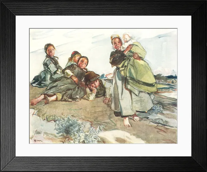 Framed Print : Breton Children Framed Print : Breton Children
