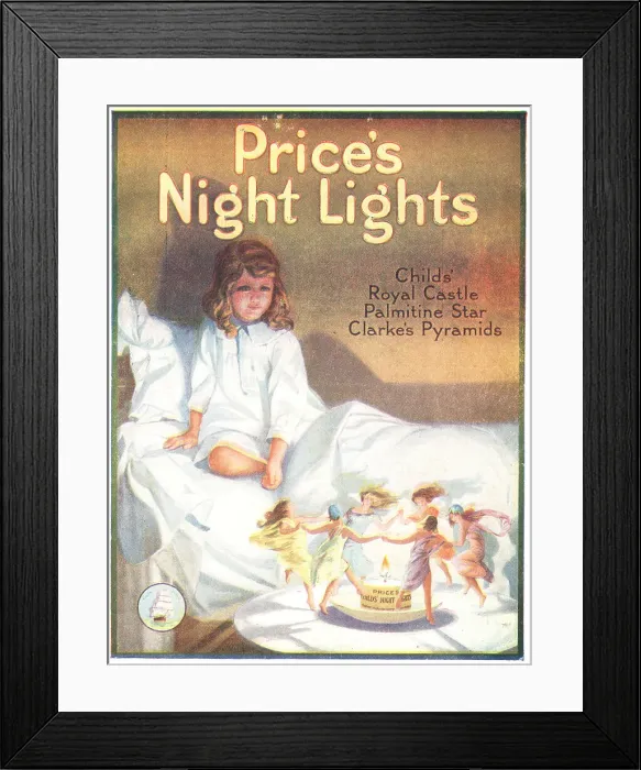 Framed Print : Price's Night Lights Advertisement Framed Print : Price's Night Lights Advertisement
