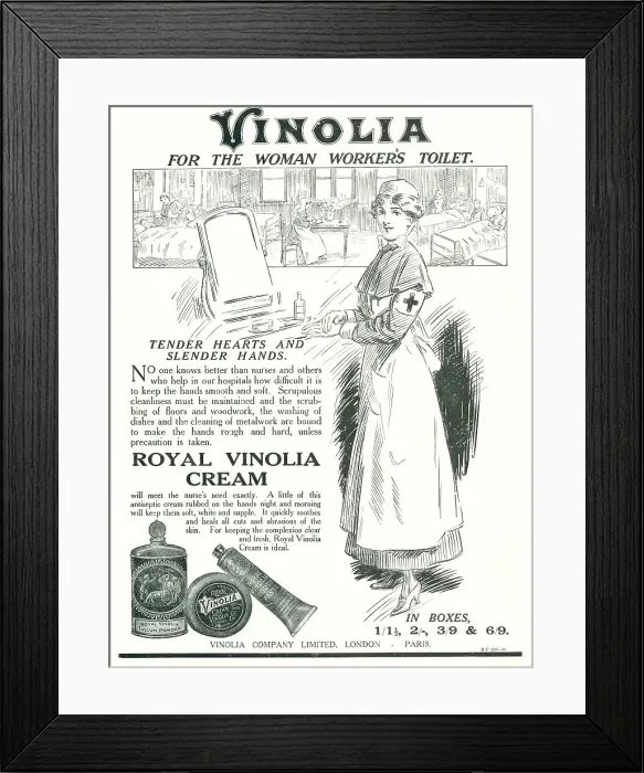 Framed Print : Vinolia Company Advertisement Framed Print : Vinolia Company Advertisement