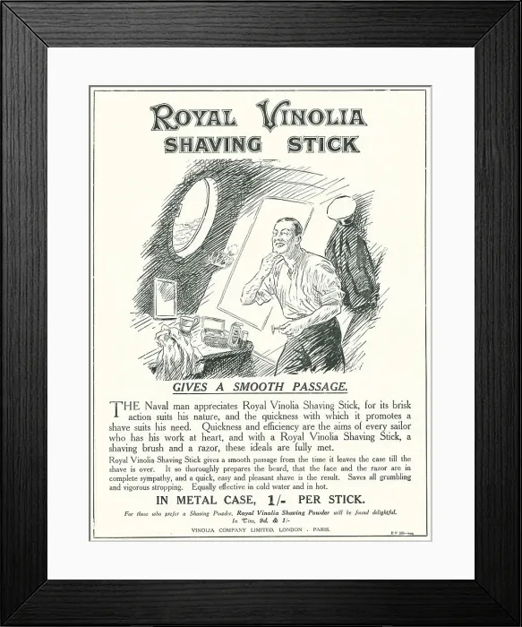 Framed Print : Vinolia Company Advertisement Framed Print : Vinolia Company Advertisement