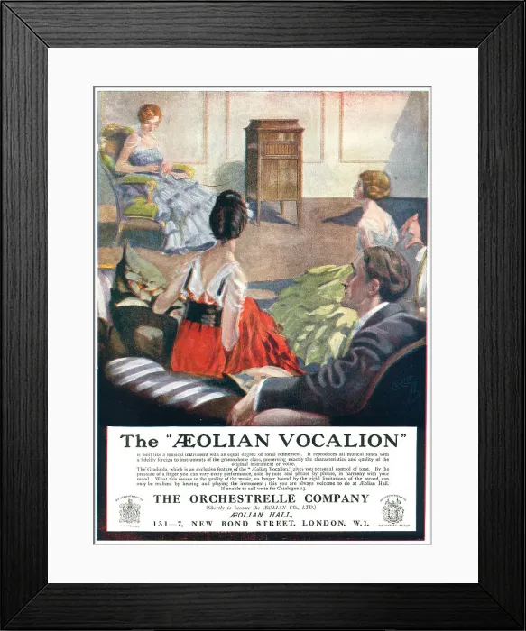 Framed Print : Orchestrelle Company Advertisement Aeolian Vocalion Framed Print : Orchestrelle Company Advertisement Aeolian Vocalion