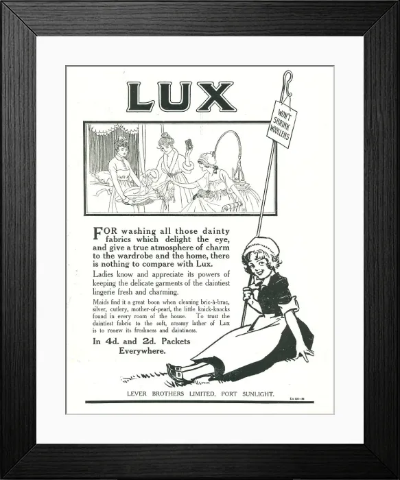 Framed Print : Lever Brothers Advertisement, Lux Framed Print : Lever Brothers Advertisement, Lux