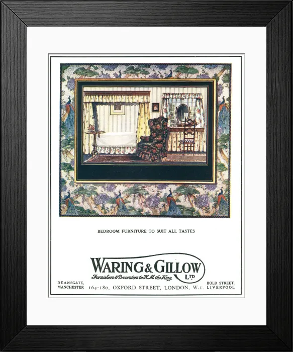 Framed Print : Waring and Gillow Advertisement Framed Print : Waring and Gillow Advertisement